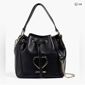LOVE MOSCHINO Embellished faux pebbled-leather bag